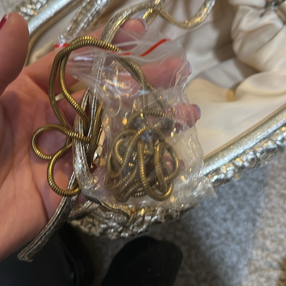 Maeve Metallic Gold Mesh Crossbody Bag - Picture 7 of 8